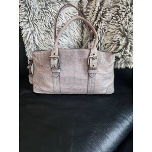 Dooney & Bourke Blue/Lavender Embossed Large Crocodile Handbag
